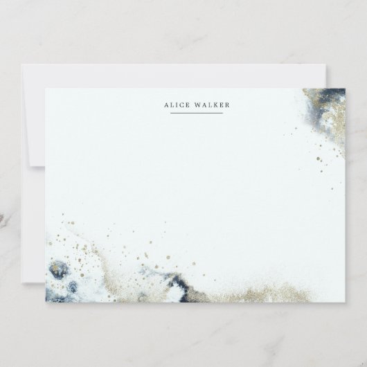 Waterverf Waves en Zand Stationery Note Kaart Notitiekaartje (Voorkant)