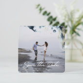 Waterverf Waves Foto Opslaan Datum Kaart (Staand voorkant)