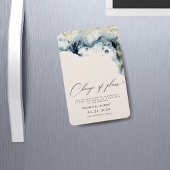 Waterverf Waves Gold Wedding Wijzig de datum Magneet