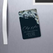 Waterverf Waves Gold Wedding Wijzig de datum Magneet