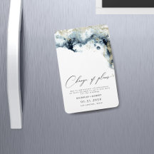 Waterverf Waves Gold Wedding Wijzig de datum