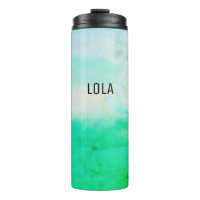 Waterverf Waves Green Blue Pattern MONOGRAM