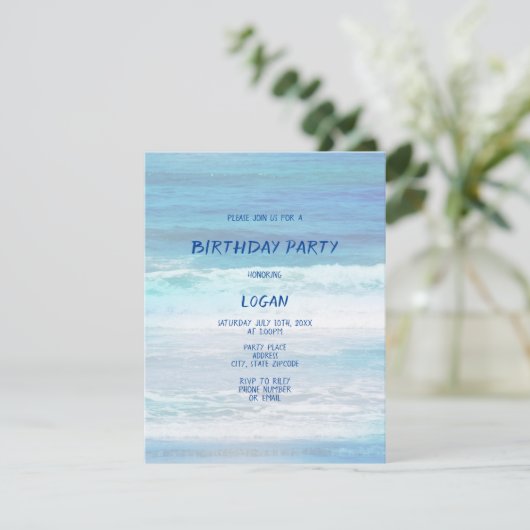 "Waterverf Waves" Kaart (Staand voorkant)