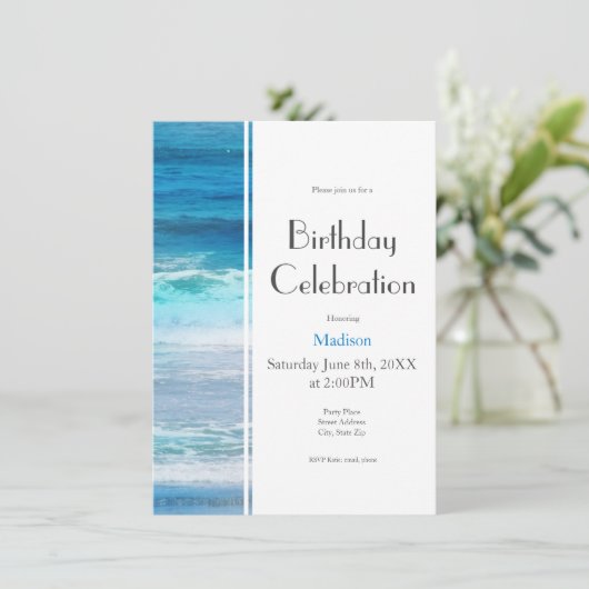 Waterverf Waves Kaart (Staand voorkant)