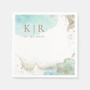 Waterverf Waves Kustpastel Papier Servet