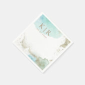 Waterverf Waves Kustpastel Papier Servet (Hoek)