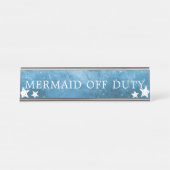 Waterverf Waves Mermaid Off Duty Starfish Sign Bureau Naambordje (Voorkant)