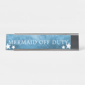 Waterverf Waves Mermaid Off Duty Starfish Sign Bureau Naambordje (Voorkant)
