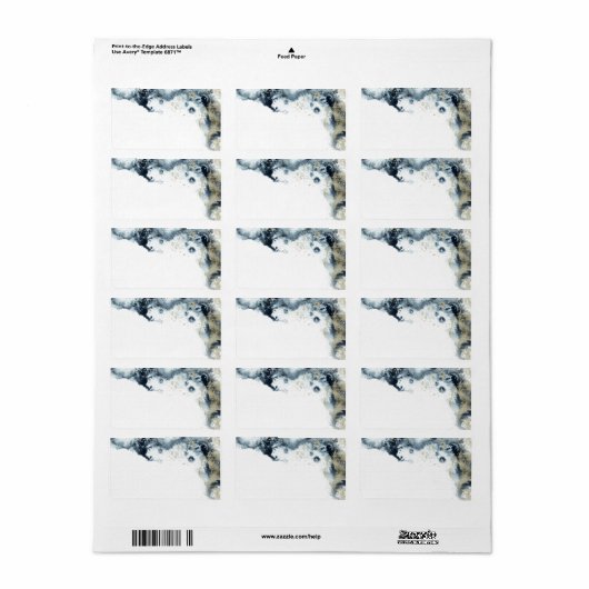 waterverf Waves Minimalist Envelope Label (Full Sheet)