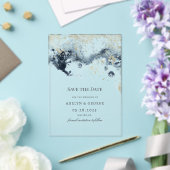 Waterverf Waves Minimalistisch Bewaar de datum Acryl Uitnodigingen (Insitu (Huwelijk))