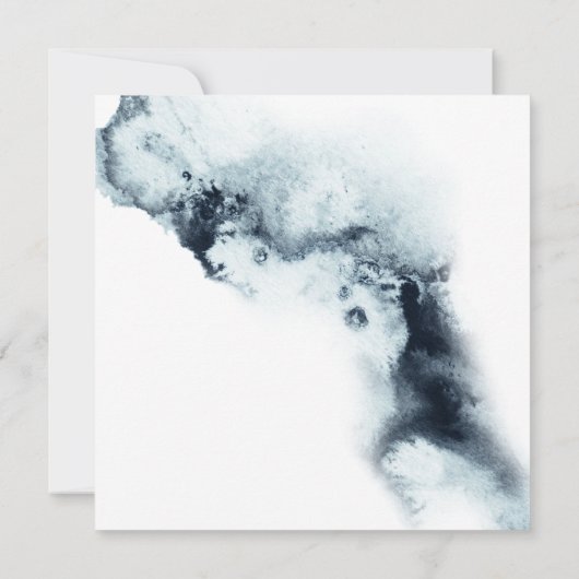 Waterverf Waves minimalistisch huwelijk uitnodigen Kaart (Achterkant)