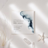 Waterverf Waves minimalistisch huwelijk uitnodigen Kaart