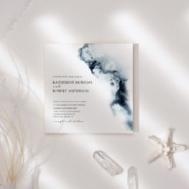 Waterverf Waves minimalistisch huwelijk uitnodigen Kaart