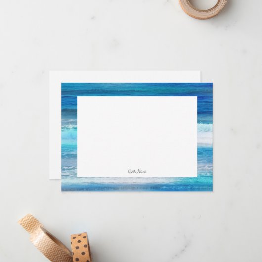 Waterverf Waves Notitiekaartje (Voorkant / Achterkant in situ)