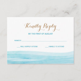 Waterverf Waves Ocean Beach Wedding Response Kaart