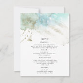 Waterverf Waves Pastel Bruiloft Diner Menu Kaart (Voorkant)