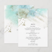 Waterverf Waves Pastel Bruiloft Diner Menu Kaart (Voorkant / Achterkant)