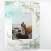 Waterverf Waves Pastel Drieluik Uitnodiging (Binnenzijde eerst)