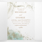 Waterverf Waves Pastel Drieluik Uitnodiging (Binnenkant midden)