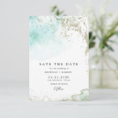 Waterverf Waves Pastel Foto opslaan van de datum Kaart (Staand voorkant)