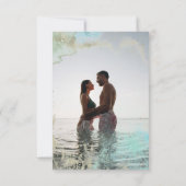 Waterverf Waves Pastel Foto opslaan van de datum Kaart (Achterkant)