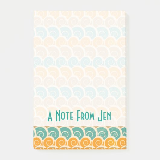 Waterverf Waves Patroon | Jouw namen toevoegen Post-it® Notes (Voorkant)