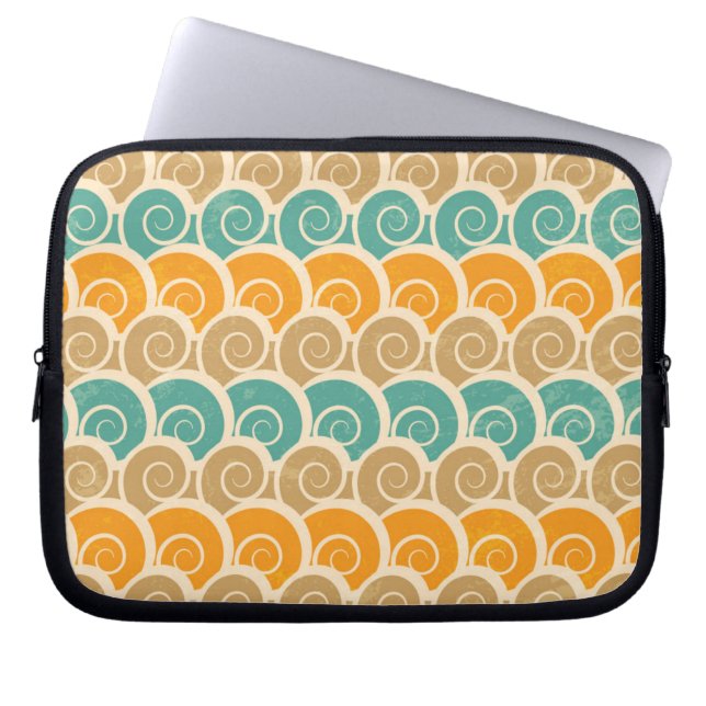 Waterverf Waves Patroon Laptop Sleeve (Voorkant)