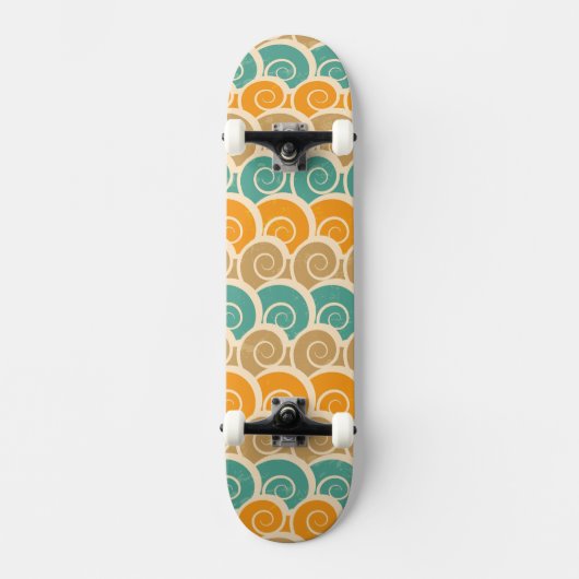 Waterverf Waves Patroon Skateboard (Voorkant)