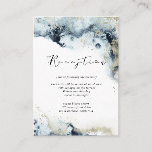 Waterverf Waves Receptie Behuizing Kaart (Voorkant)