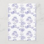 Waterverf Waves & Ships Patroon Briefkaart (Voorkant)