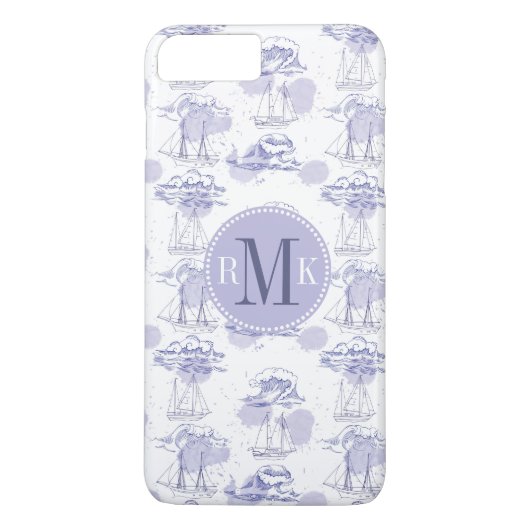 Waterverf Waves & Ships Patroon Case-Mate iPhone Case (Achterkant)