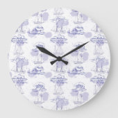 Waterverf Waves & Ships Patroon Grote Klok (Voorkant)