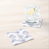 Waterverf Waves & Ships Patroon Kartonnen Onderzetters (Insitu)