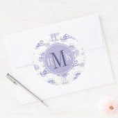 Waterverf Waves & Ships Patroon Ronde Sticker (Envelop)