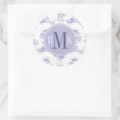 Waterverf Waves & Ships Patroon Ronde Sticker (Tas)