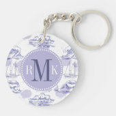 Waterverf Waves & Ships Patroon Sleutelhanger (Achterkant)