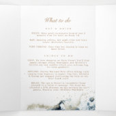 Waterverf Waves Tri-Fold Huwelijksprogramma Drieluik Uitnodiging (Binnenkant midden)