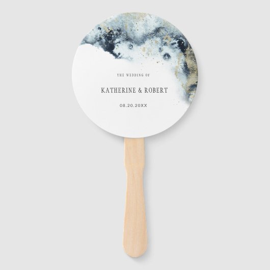 Waterverf Waves Trouwprogramma Hand Fan Handwaaier (Voorkant)