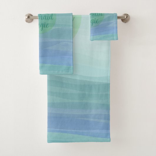 Waterverf Waves Vind uw Mermaid Magic Quote Bad Handdoek (Insitu)