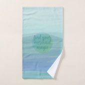 Waterverf Waves Vind uw Mermaid Magic Quote Bad Handdoek (Handdoek)