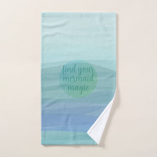 Waterverf Waves Vind uw Mermaid Magic Quote Bad Handdoek (Handdoek)