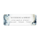 Waterverf Waves Weduwingadreslabel Etiket (Voorkant)