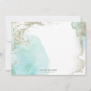 Waterverf Waves Zand Pastel Stationery Note Kaart Notitiekaartje