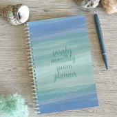 Waterverf Waves Zeemeermin Maandelijkse Zwemplanne Planner