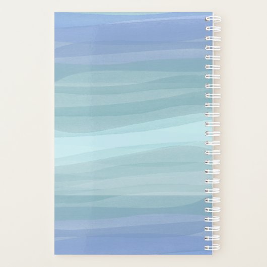 Waterverf Waves Zeemeermin Maandelijkse Zwemplanne Planner (Achterkant)