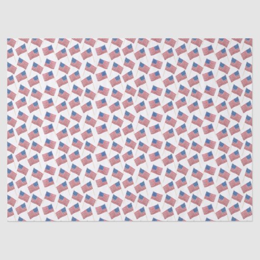 Waterverf Waving USA Flag Herhalingspatroon Tissuepapier (Voorkant)