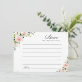 waterverf wazig roze florale suspensie advieskaart (Staand voorkant)