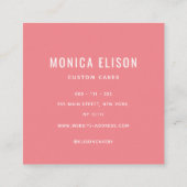 waterverf wazig roze florale suspensie vierkante visitekaartje (Achterkant)