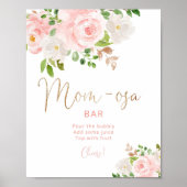 Waterverf wazige roze flora mam-osa bar poster (Voorkant)