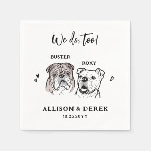Waterverf We Do Too 2 Hond Engels Bulldog Wedding Servet